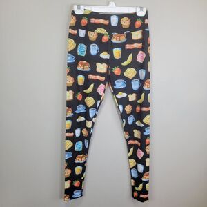 P&S Designs Breakfast Yummies Polyester‎ Spandex Leggings One Size Fits All